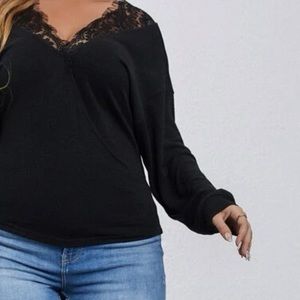Black off the shoulder long sleeve